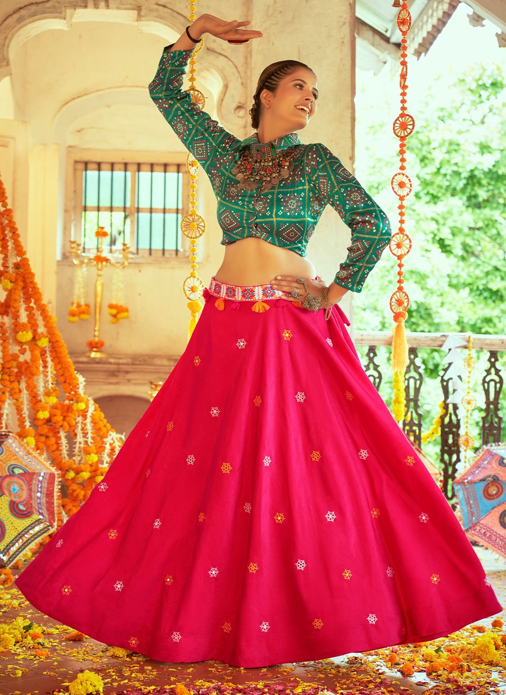 Lehenga Choli Silk Pink Embroidered Lehenga Choli