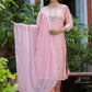 Floor Lenght Salwar Suit Silk Pink Embroidered Salwar Kameez