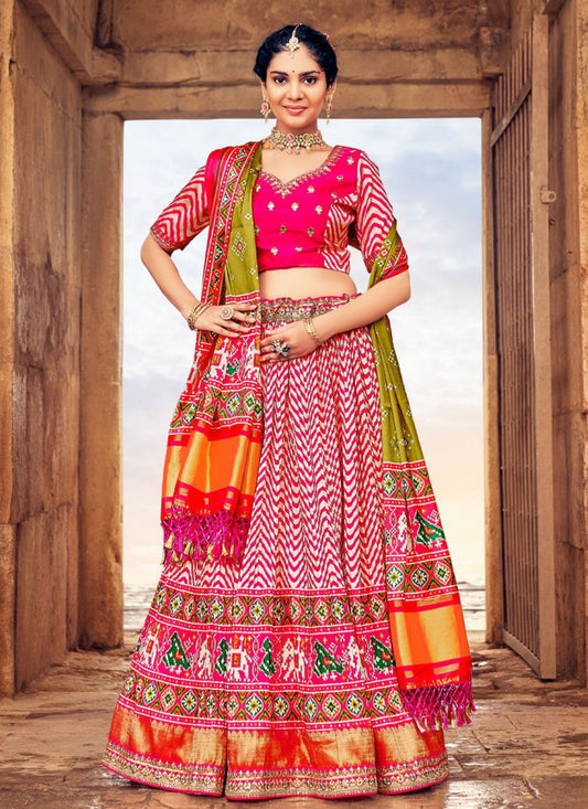 Readymade Lehenga Choli Silk Multi Colour Embroidered Lehenga Choli