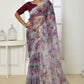 Trendy Saree Organza Silk Multi Colour Embroidered Saree