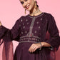 Salwar Suit Silk Purple Embroidered Salwar Kameez