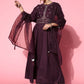 Salwar Suit Silk Purple Embroidered Salwar Kameez