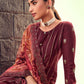 Salwar Suit Silk Wine Embroidered Salwar Kameez