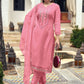Straight Salwar Suit Cotton Pink Embroidered Salwar Kameez