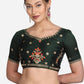 A Line Lehenga Tafeta Silk Green Embroidered Lehenga Choli