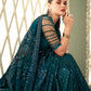 Contemporary Georgette Teal Embroidered Saree