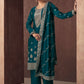 Salwar Suit Silk Teal Embroidered Salwar Kameez