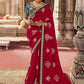 Traditional Saree Viscose Maroon Embroidered Saree