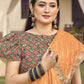 Traditional Saree Silk Orange Embroidered Saree