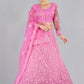 Lehenga Choli Net Pink Embroidered Lehenga Choli