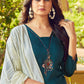 Salwar Suit Viscose Teal Embroidered Salwar Kameez