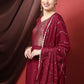 Salwar Suit Silk Maroon Embroidered Salwar Kameez