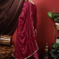 Salwar Suit Silk Maroon Embroidered Salwar Kameez