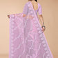 Trendy Saree Net Purple Embroidered Saree
