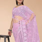 Trendy Saree Net Purple Embroidered Saree