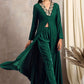 Designer Kurti Velvet Green Embroidered Kurtis