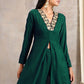 Designer Kurti Velvet Green Embroidered Kurtis