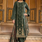 Pant Style Suit Velvet Green Embroidered Salwar Kameez