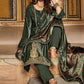 Pant Style Suit Velvet Green Embroidered Salwar Kameez
