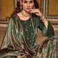 Pant Style Suit Velvet Green Embroidered Salwar Kameez