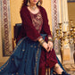 Palazzo Salwar Suit Velvet Maroon Embroidered Salwar Kameez