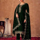 Pant Style Suit Velvet Green Embroidered Salwar Kameez