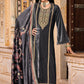 Salwar Suit Velvet Grey Embroidered Salwar Kameez