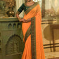 Classic Vichitra Silk Orange Embroidered Saree