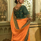 Classic Vichitra Silk Orange Embroidered Saree