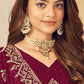 Trendy Suit Vichitra Silk Wine Embroidered Salwar Kameez