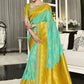 Contemporary Silk Sea Green Embroidered Saree
