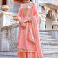 Salwar Suit Chinon Pink Embroidered Salwar Kameez