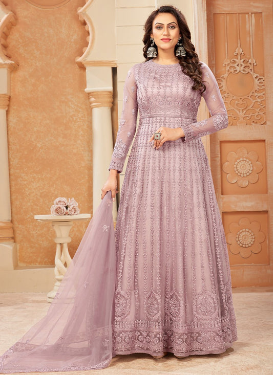 Trendy Suit Net Pink Embroidered Salwar Kameez