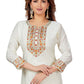 Salwar Suit Chanderi White Embroidered Salwar Kameez