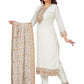 Salwar Suit Chanderi White Embroidered Salwar Kameez