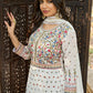 Floor Lenght Salwar Suit Faux Georgette White Embroidered Salwar Kameez