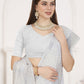Classic Georgette White Embroidered Saree
