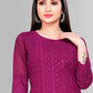 Designer Kurti Chiffon Georgette Wine Embroidered Kurtis