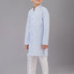 Kurta Pyjama Cotton Silk Aqua Blue Embroidered Kids