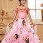 Lehenga Choli Cotton Silk Pink Digital Print Kids