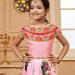 Lehenga Choli Cotton Silk Pink Digital Print Kids