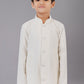 Kurta Pyjama Fancy Fabric Cream Embroidered Kids