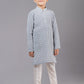 Kurta Pyjama Georgette Grey Embroidered Kids