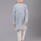 Kurta Pyjama Georgette Grey Embroidered Kids