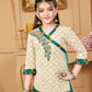 Sharara Set Handloom Silk Cream Embroidered Kids