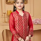 Pant Style Suit Faux Georgette Red Embroidered Kids