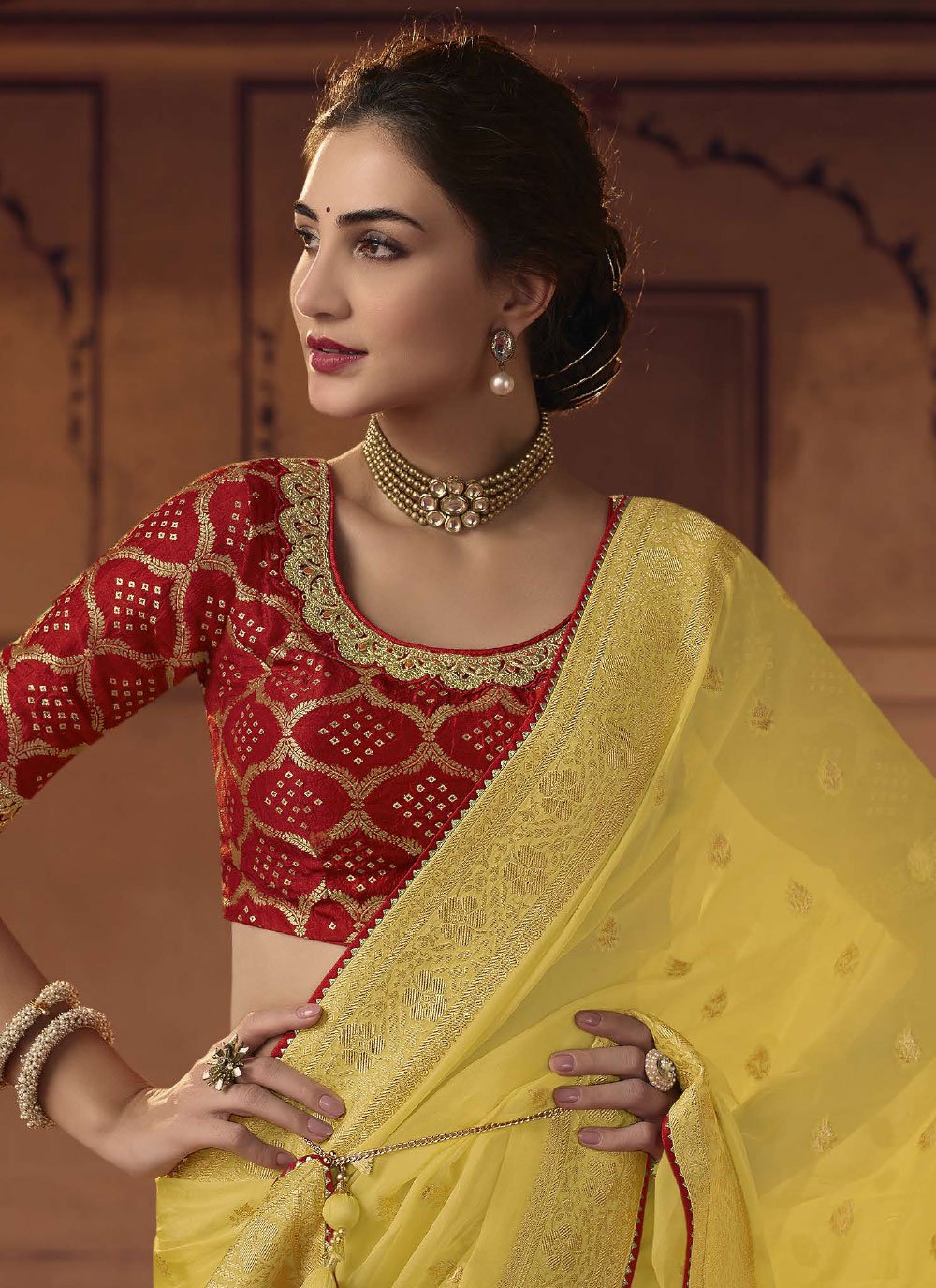 Trendy Saree Viscose Yellow Embroidered Saree