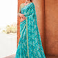 Contemporary Chiffon Aqua Blue Fancy Work Saree