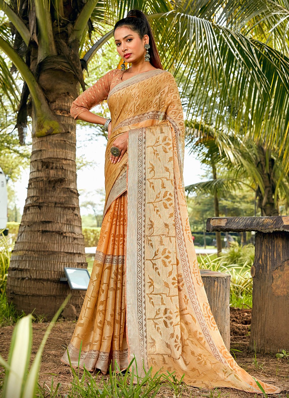 Trendy Saree Brasso Mustard Fancy Work Saree