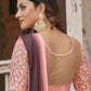 Designer Fancy Fabric Peach Fancy Work Saree